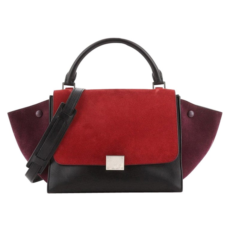 Celine Tricolor Trapeze Bag Suede Small