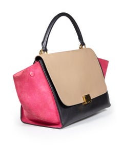 Céline Tricolour Leather Medium Trapeze Bag