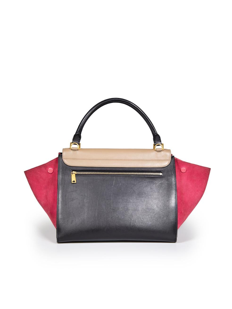 Céline Tricolour Leather Medium Trapeze Bag In Good Condition For Sale In London, GB