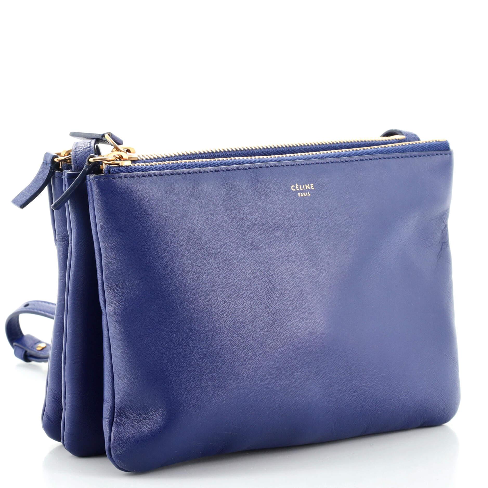Crossbody-Tasche aus Leder von Celine Trio (Violett)