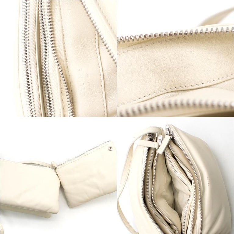 Celine Trio Ivory Leather CrossBody Bag at 1stDibs