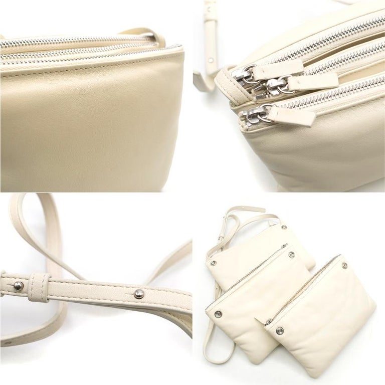 Celine Trio Ivory Leather CrossBody Bag at 1stDibs