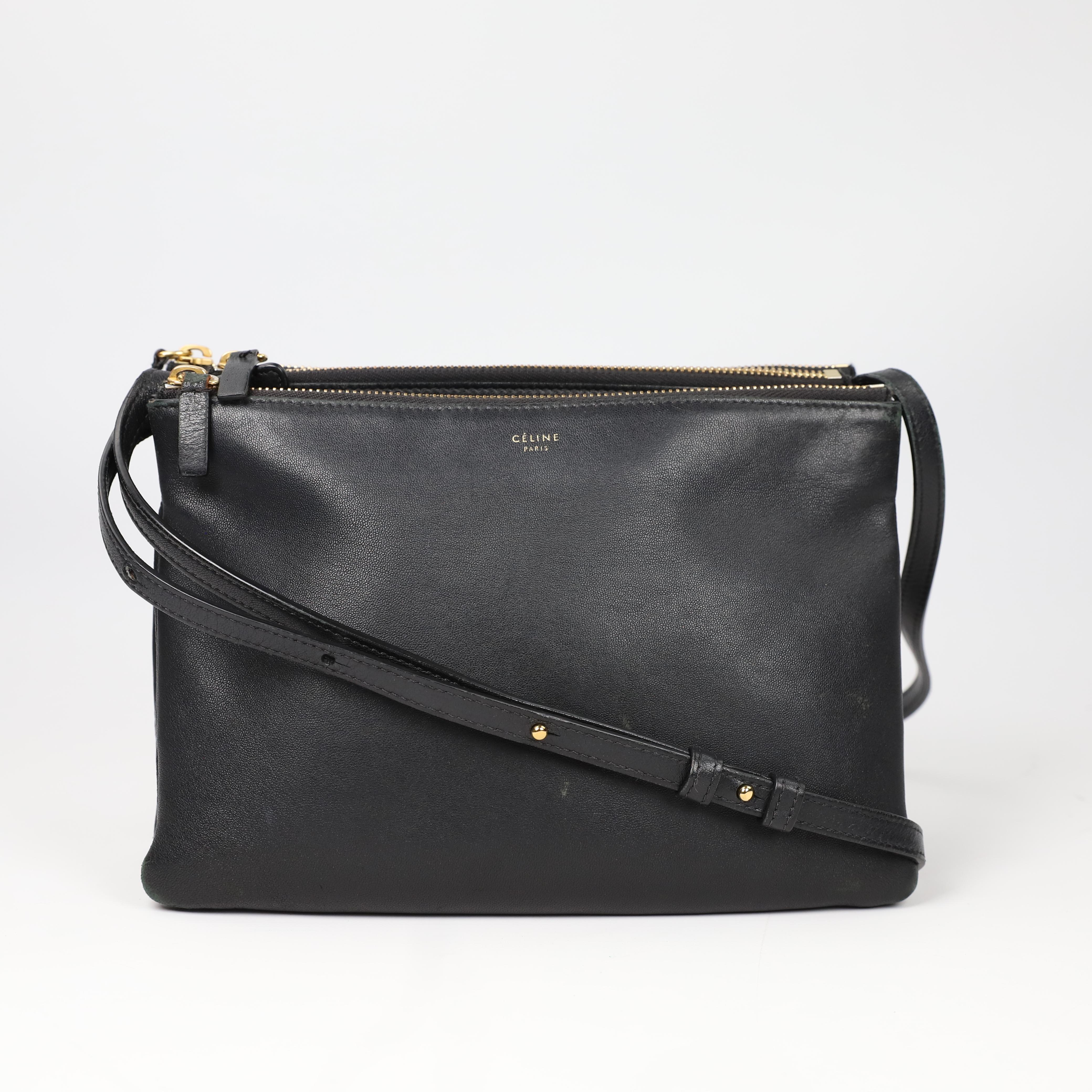 Celine Trio leather crossbody bag For Sale 8
