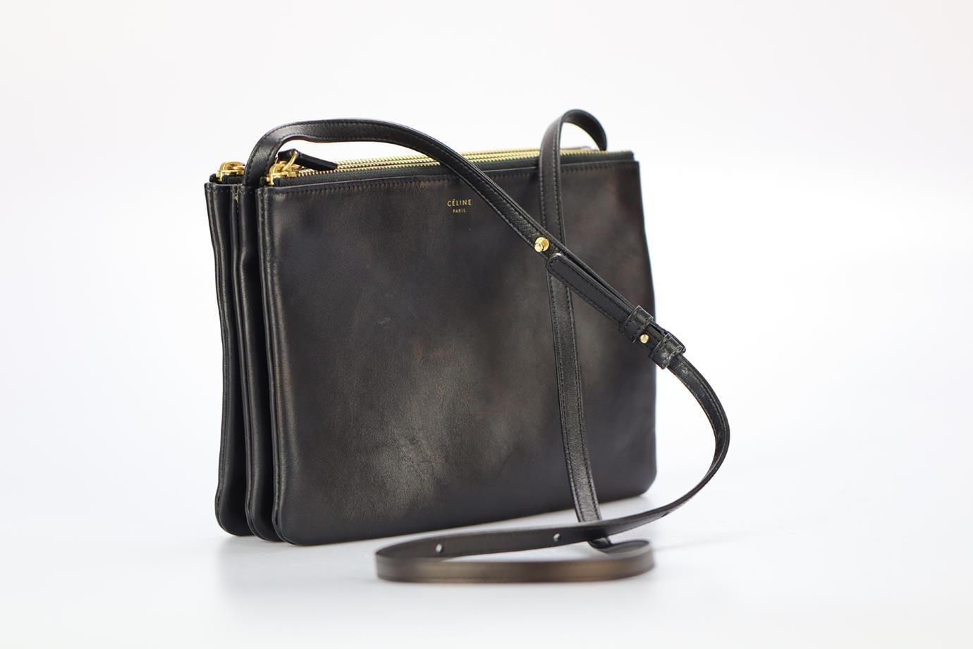 Women's Celine Trio Leather Shoulder Bag For Sale