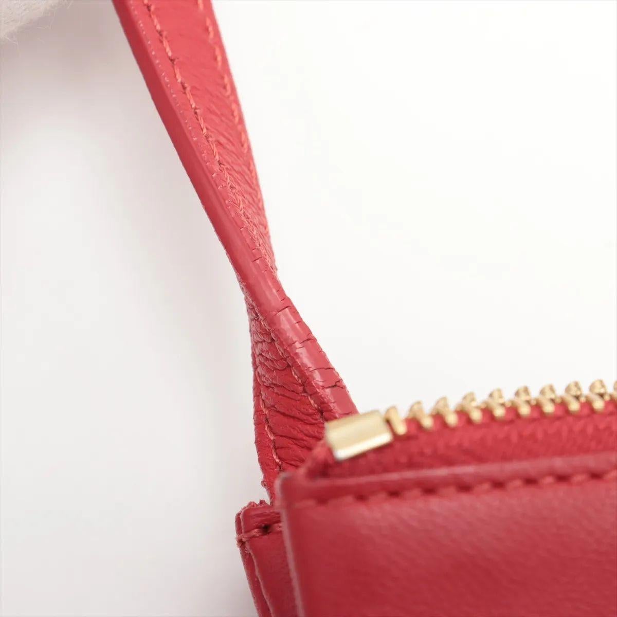 Sac à bandoulière en cuir Trio de Celine, rouge en vente 7