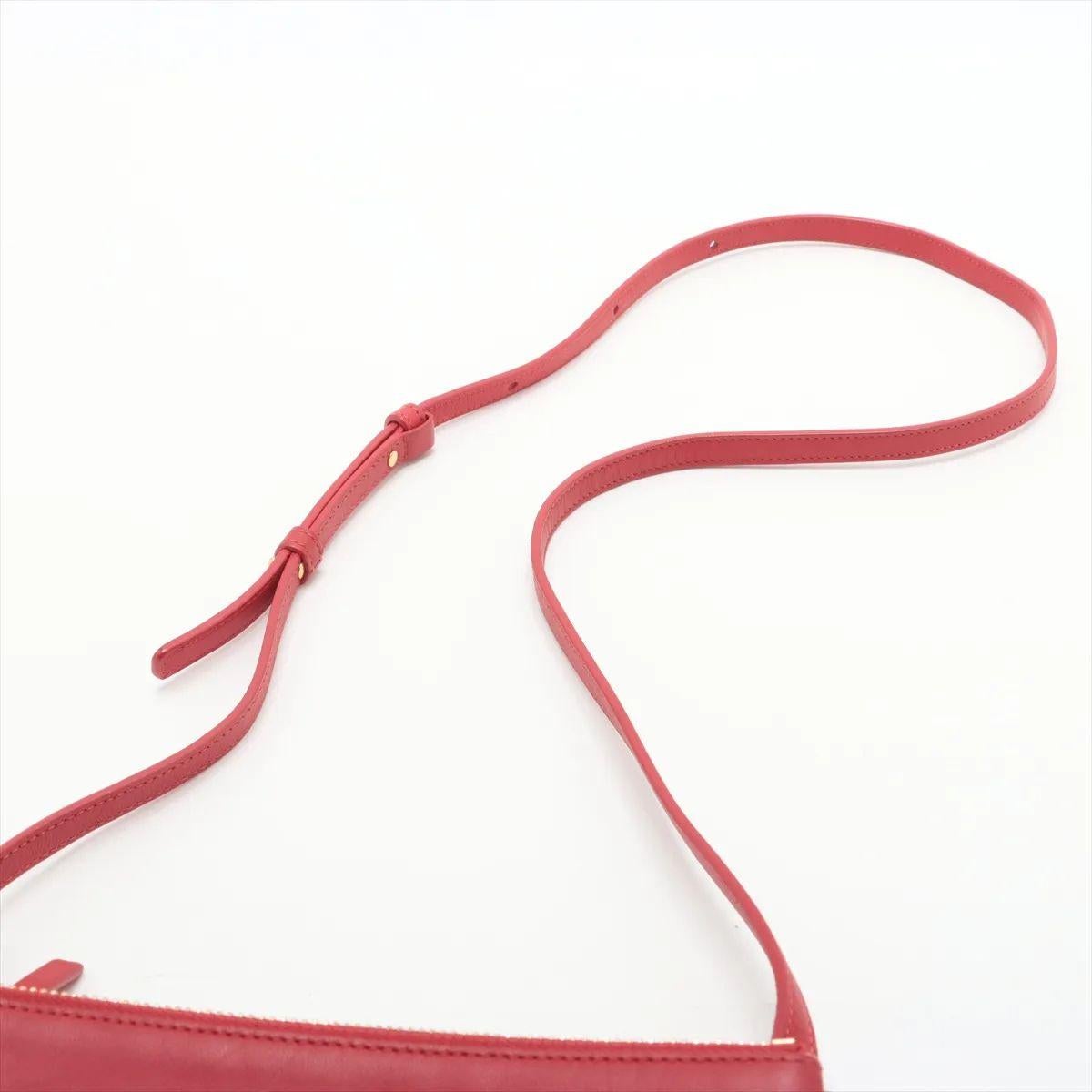 Sac à bandoulière en cuir Trio de Celine, rouge en vente 1