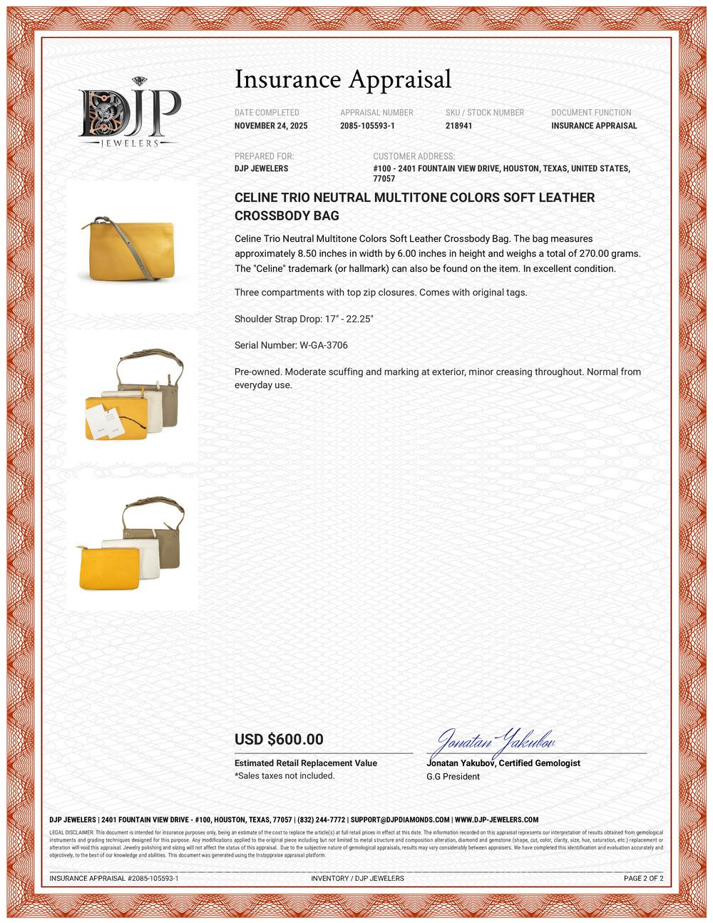 Celine Trio Neutral Multitone Colors Soft Leather Crossbody Bag in vendita 11