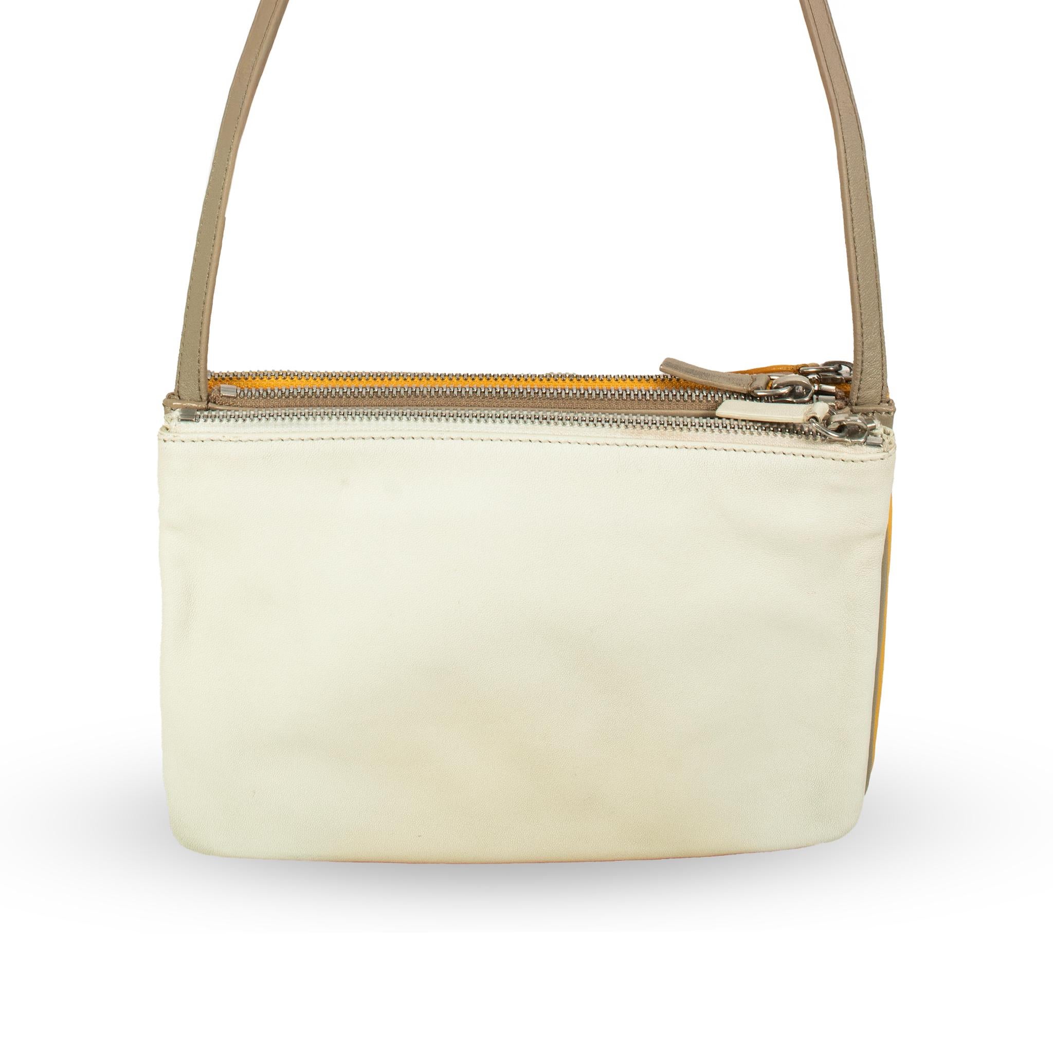 Arancia Celine Trio Neutral Multitone Colors Soft Leather Crossbody Bag in vendita