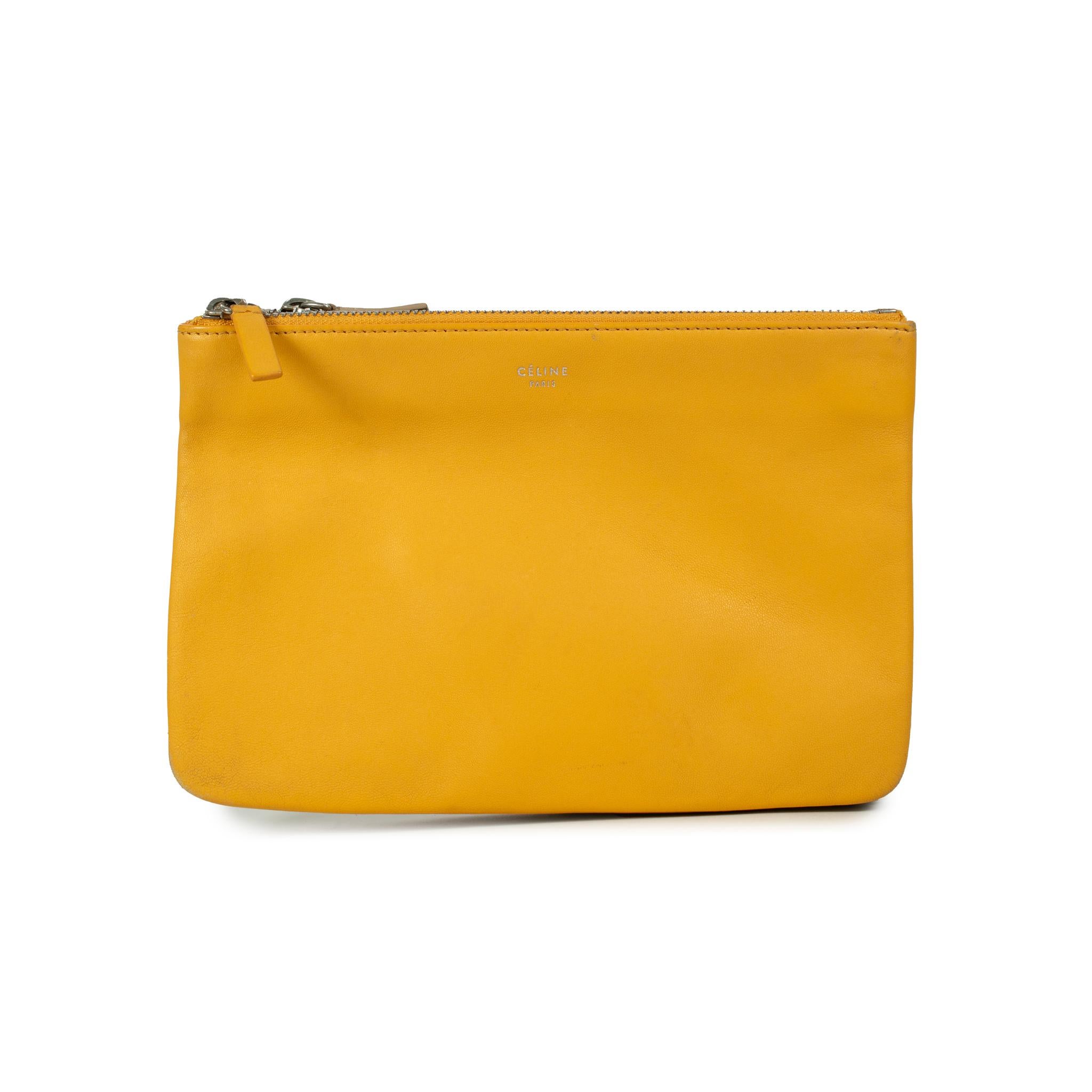 Donna Celine Trio Neutral Multitone Colors Soft Leather Crossbody Bag in vendita