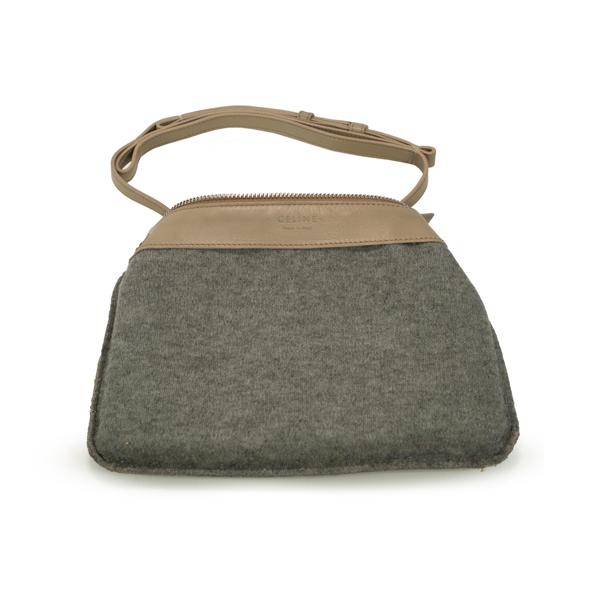 Celine Trio Neutral Multitone Colors Soft Leather Crossbody Bag in vendita 2