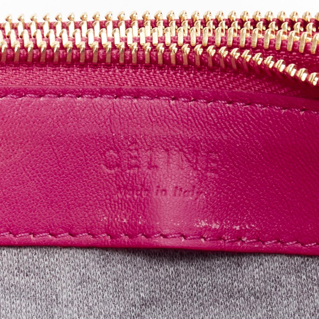Céline Trio sac bandoulière à bandoulière détachable en cuir souple rose en vente 6