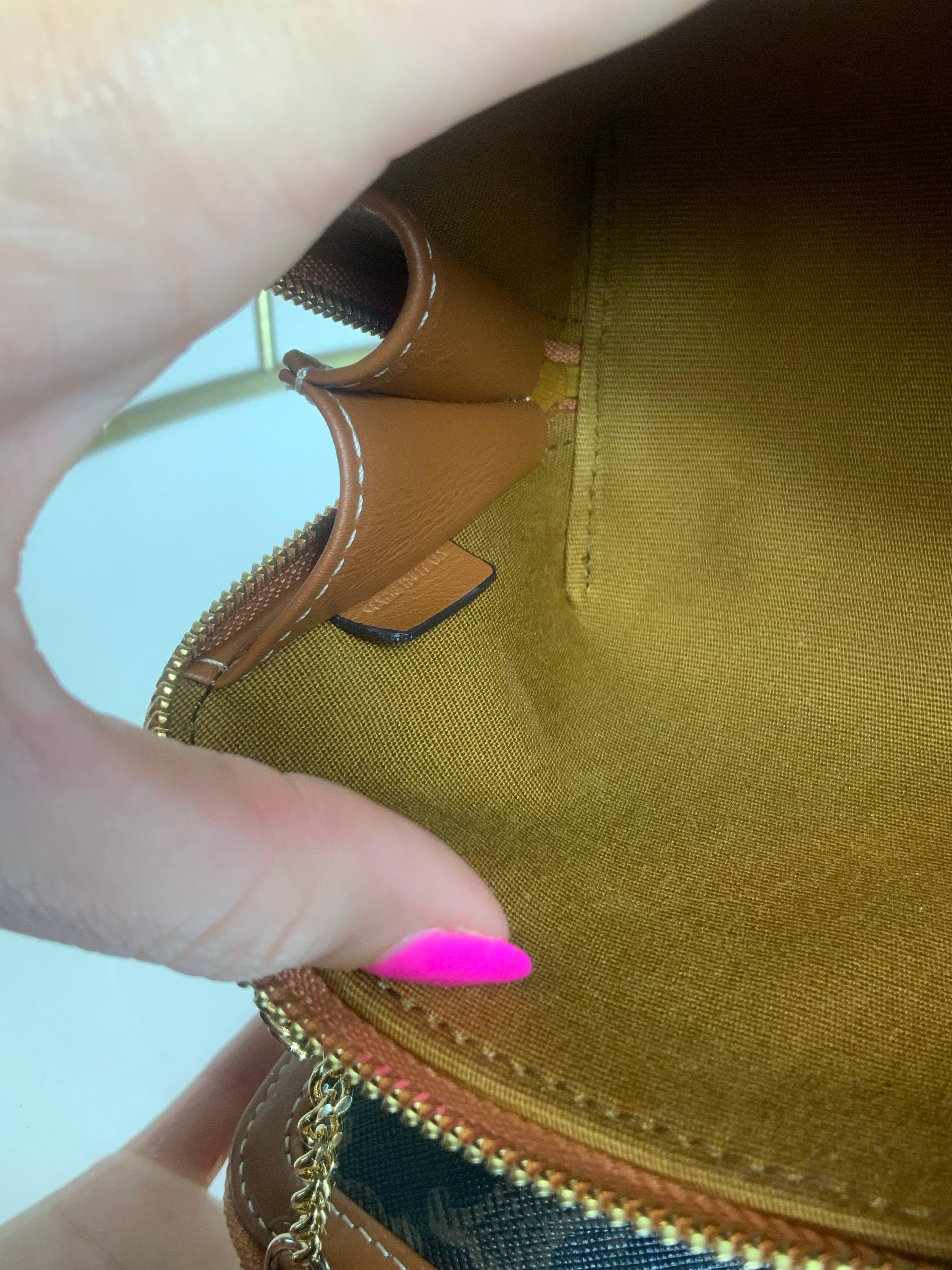 Celine triomphe canvas, lambskin and gold hardware Shoulder Bag 4