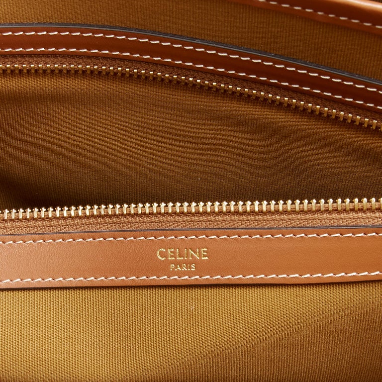 HORIZONTAL CABAS IN TRIOMPHE CANVAS AND CALFSKIN - TAN