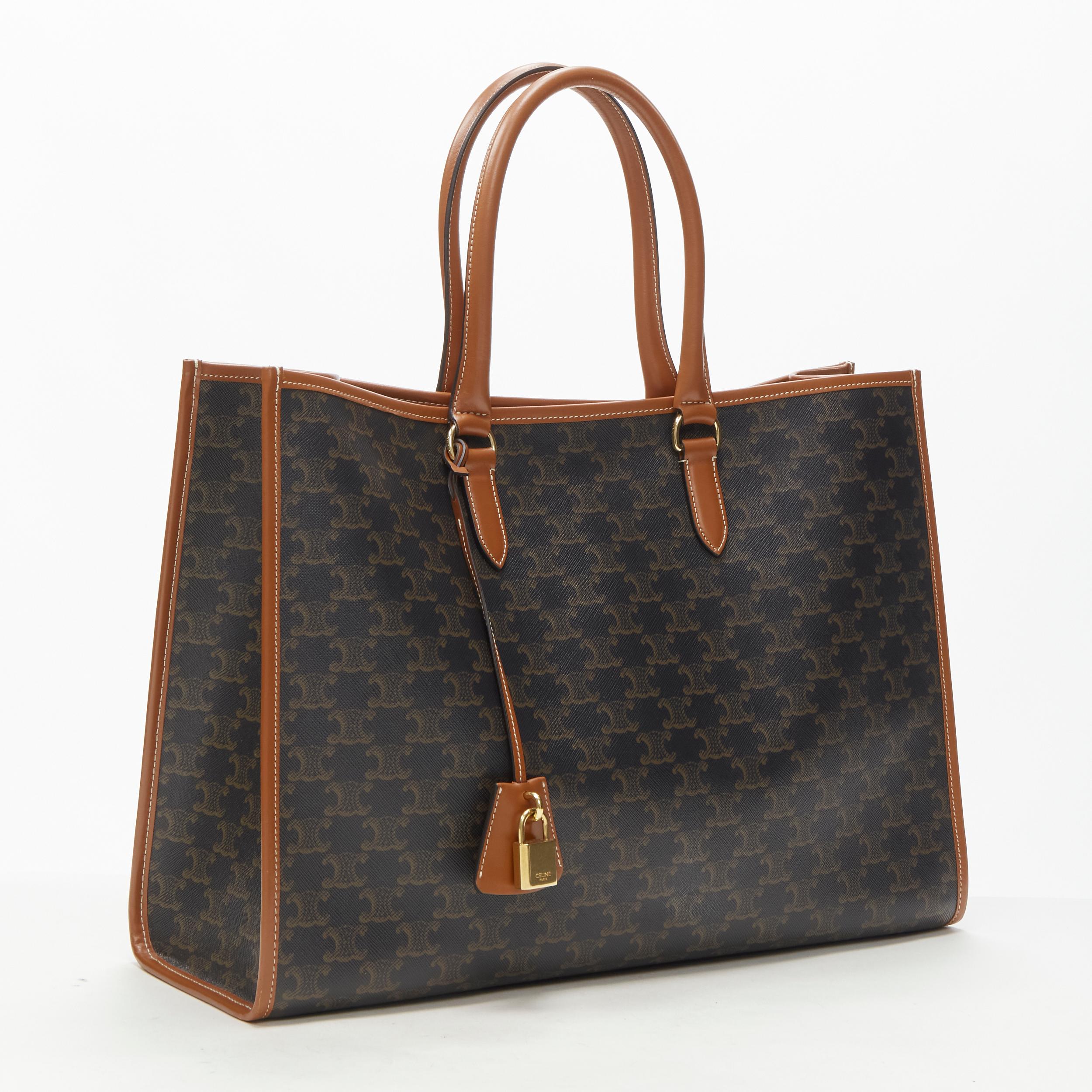 horizontal cabas in triomphe canvas and calfskin tan