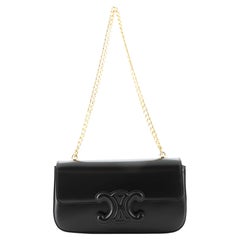 Celine Triomphe Chain Shoulder Bag Leather Small