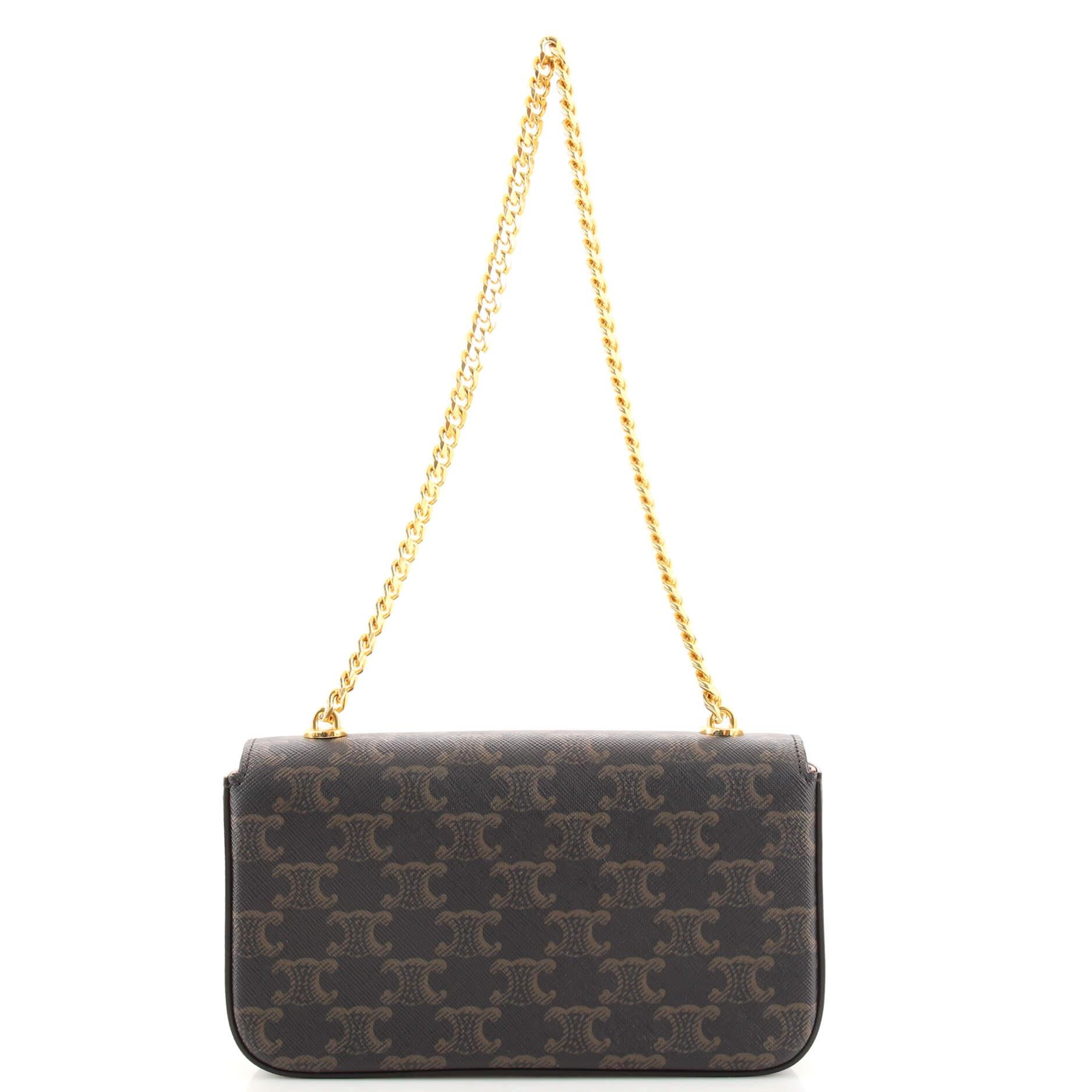 celine triomphe shoulder bag chain