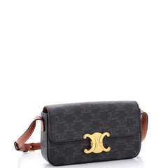 Celine Triomphe East-West Shoulder Bag Triomphe Coated Canvas