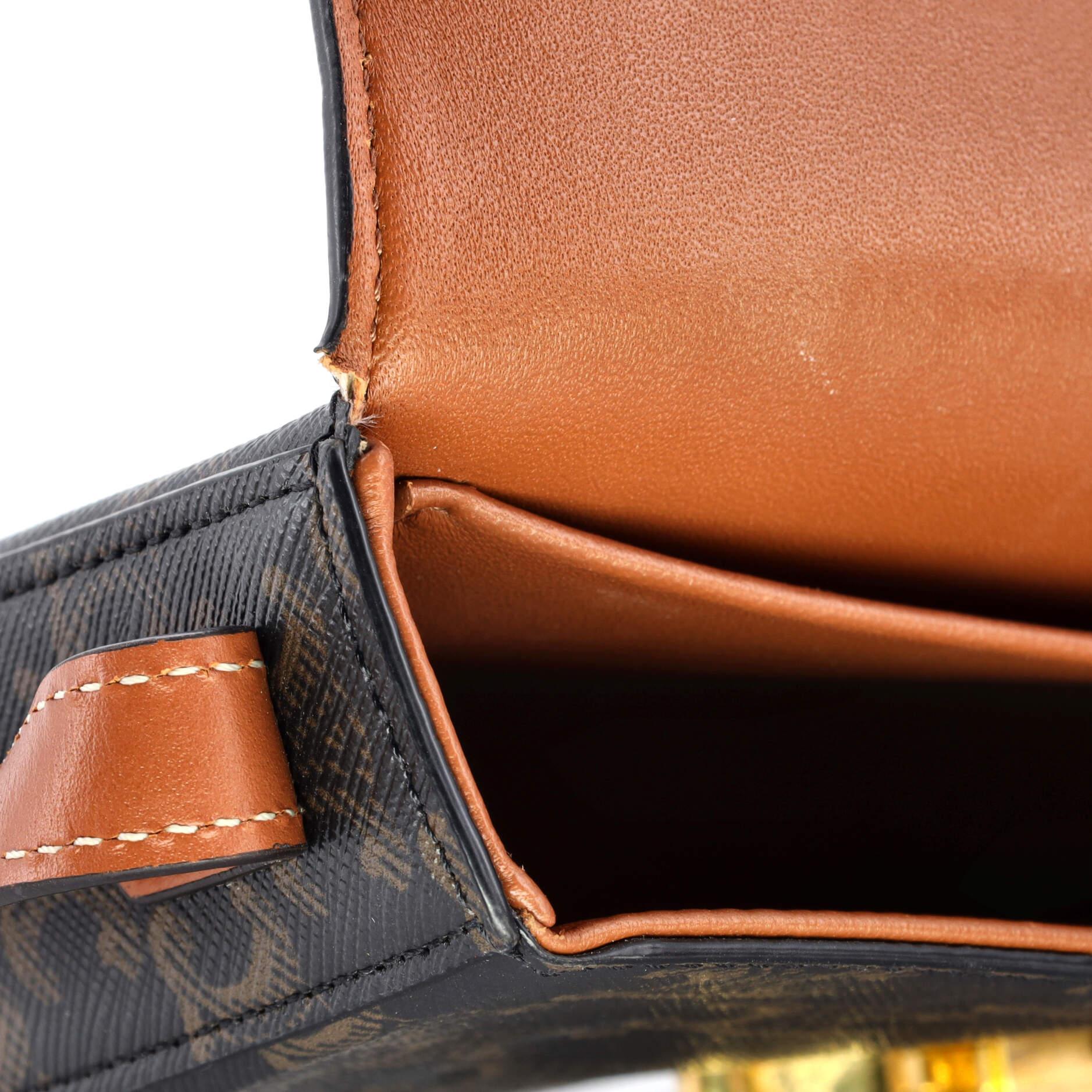 Celine Triomphe East-West Shoulder Bag Triomphe Coated Canvas For Sale 4