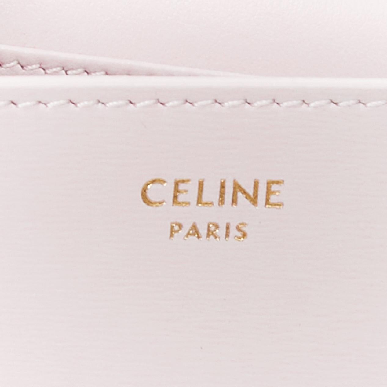CELINE Triomphe lilac leather logo cardholder on chain crossbody bag For Sale 5