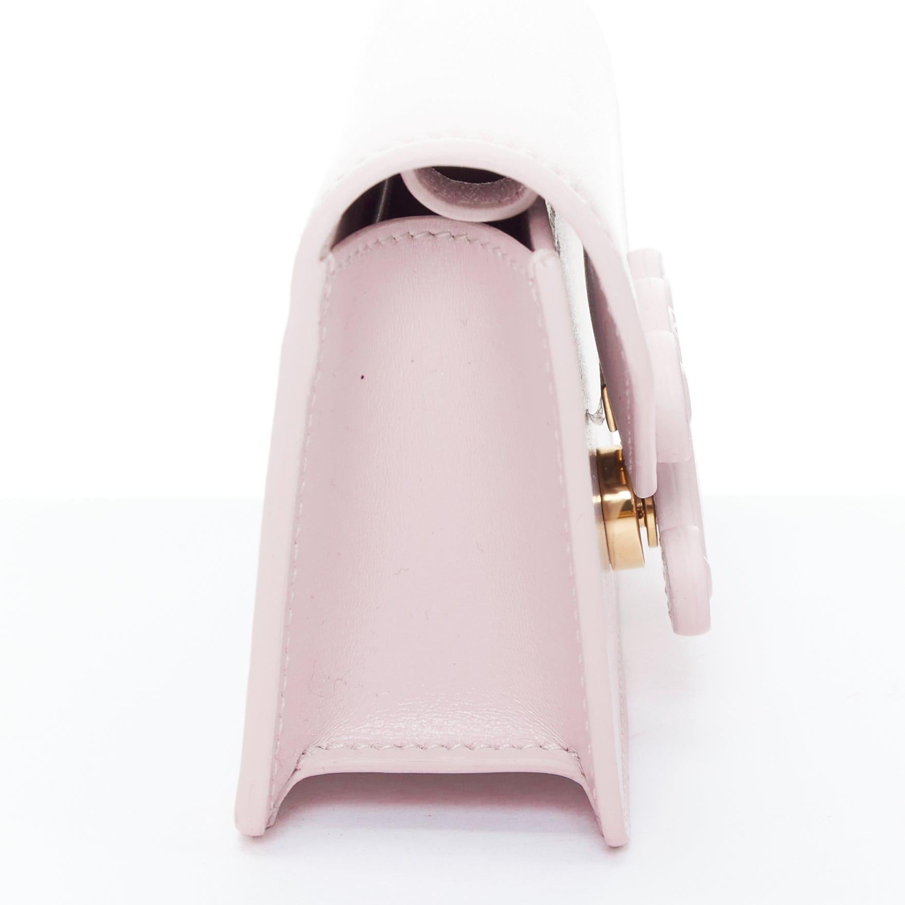 CELINE Triomphe lilac leather logo cardholder on chain crossbody bag In New Condition For Sale In Hong Kong, NT
