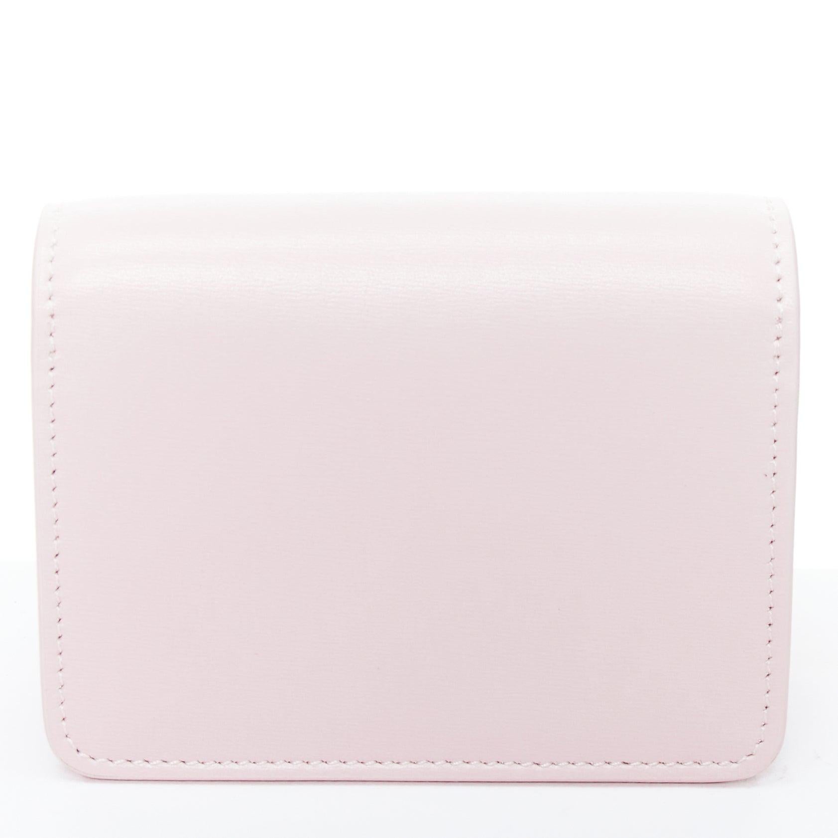 Women's CELINE Triomphe lilac leather logo cardholder on chain crossbody bag For Sale