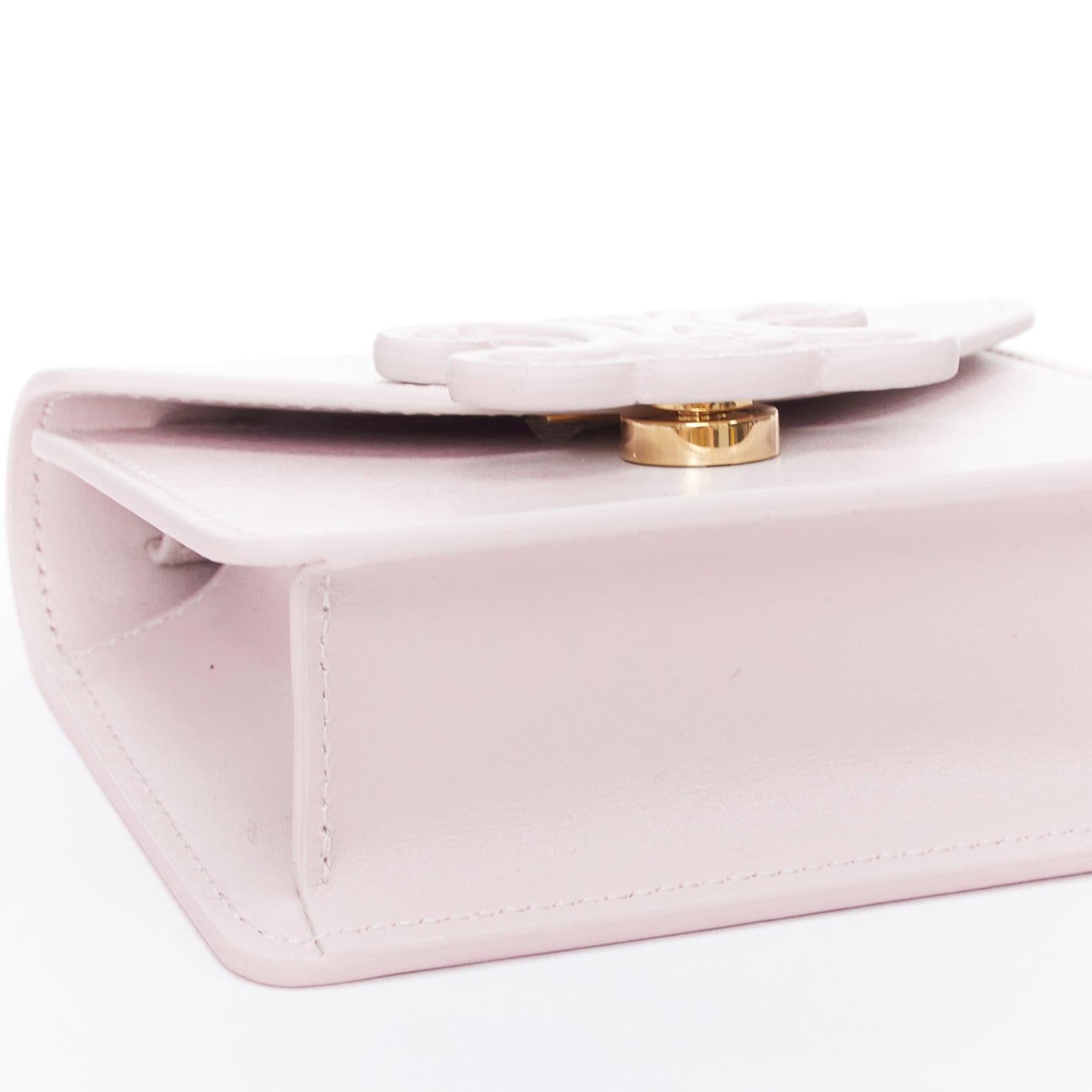 CELINE Triomphe lilac leather logo cardholder on chain crossbody bag For Sale 1