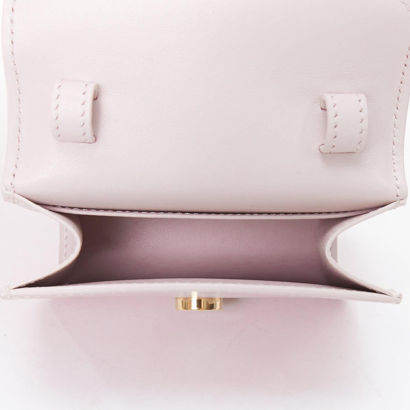 CELINE Triomphe lilac leather logo cardholder on chain crossbody bag For Sale 3