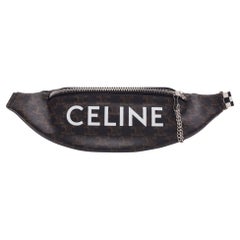 Celine Triomphe Logo Canvas Belt Bag Black
