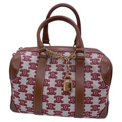 Celine Triomphe Monogram Canvas Embroidered Speedy 25 Boston Bag