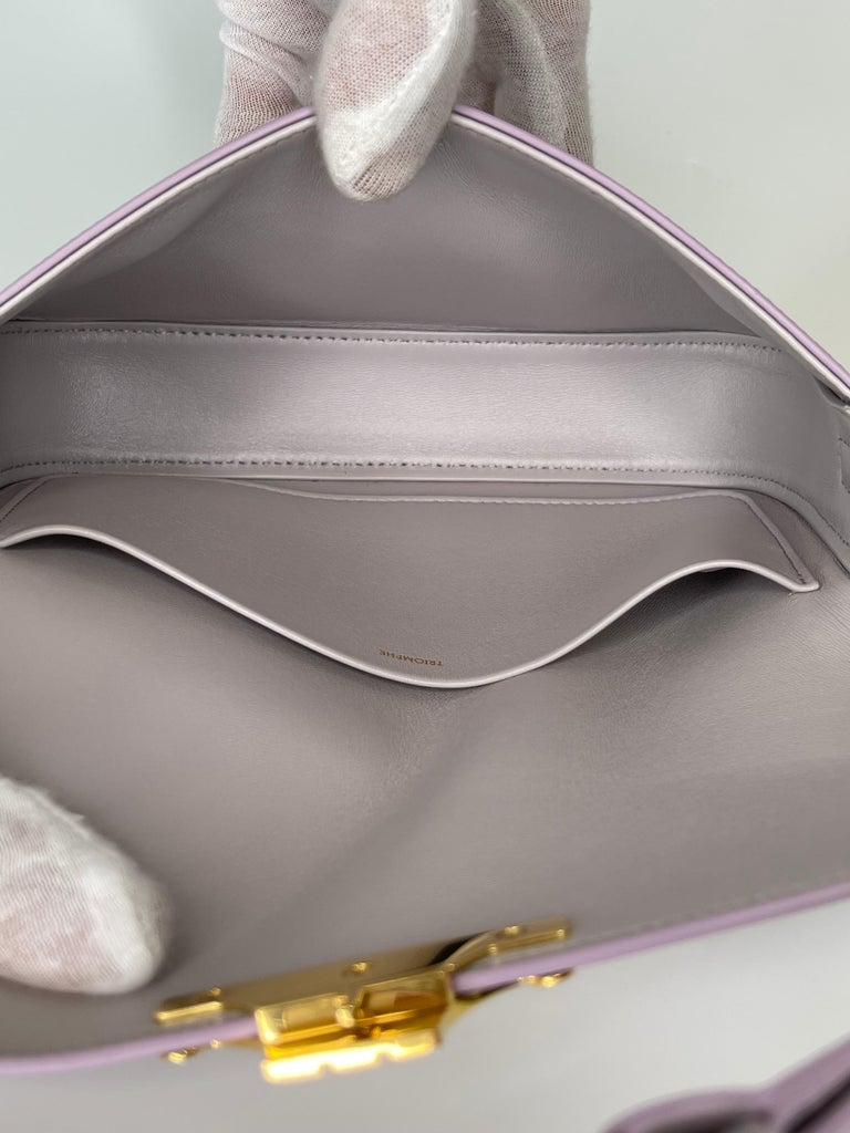 Celine Triomphe Shoulder Bag in Shiny Calfskin Lavender Grey Should Bag