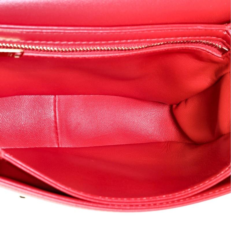 Red Celine Triomphe Shoulder Bag Smooth Calfskin Teen