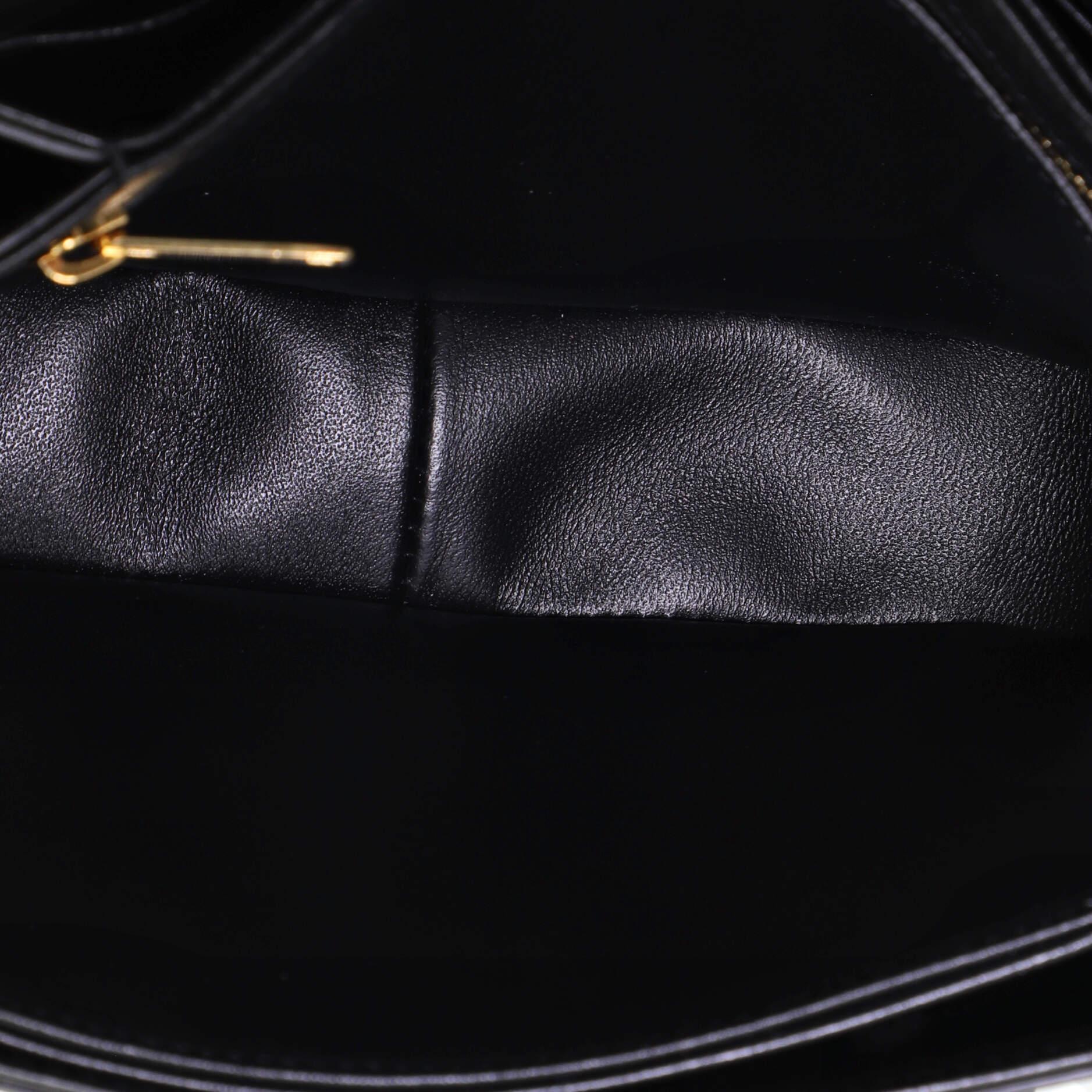 Black Celine Triomphe Shoulder Bag Smooth Calfskin Teen