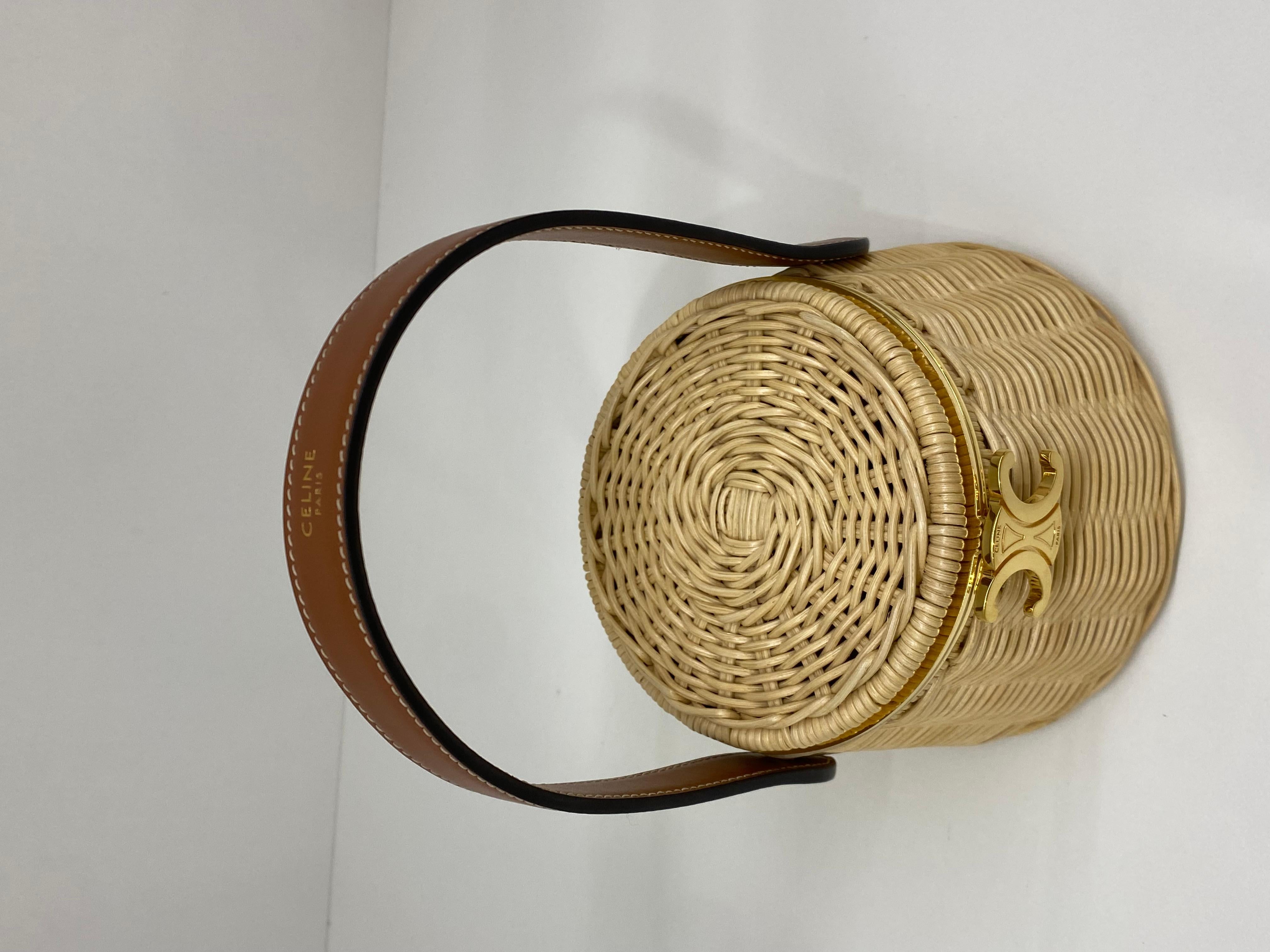 Celine Triomphe Wicker Bag In Excellent Condition For Sale In Double Bay, AU