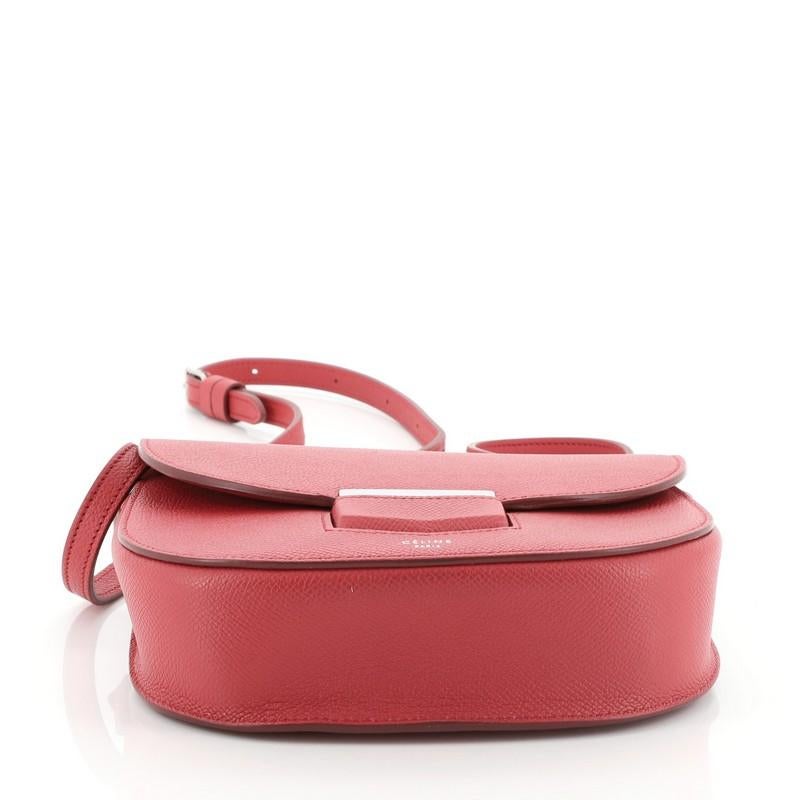 Pink Celine Trotteur Crossbody Bag Grainy Leather Small