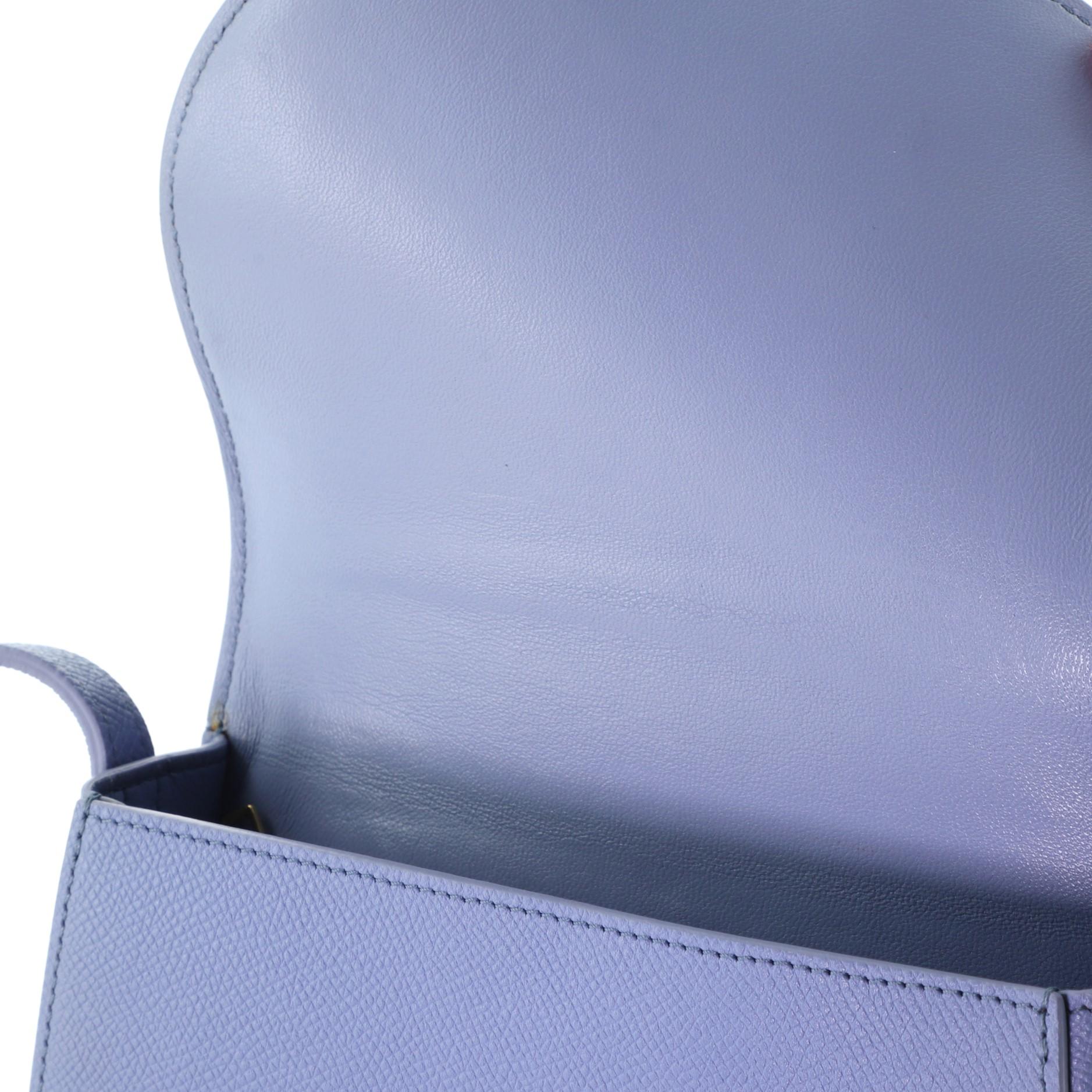 Purple Celine Trotteur Crossbody Bag Grainy Leather Small