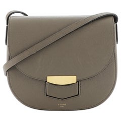 Celine Trotteur Umhängetasche aus grauem Leder