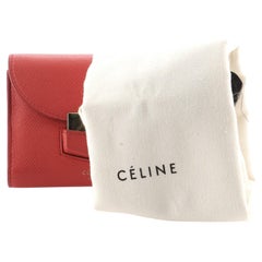 Vintage Celine Trotteur Flap Wallet Leather Small Red