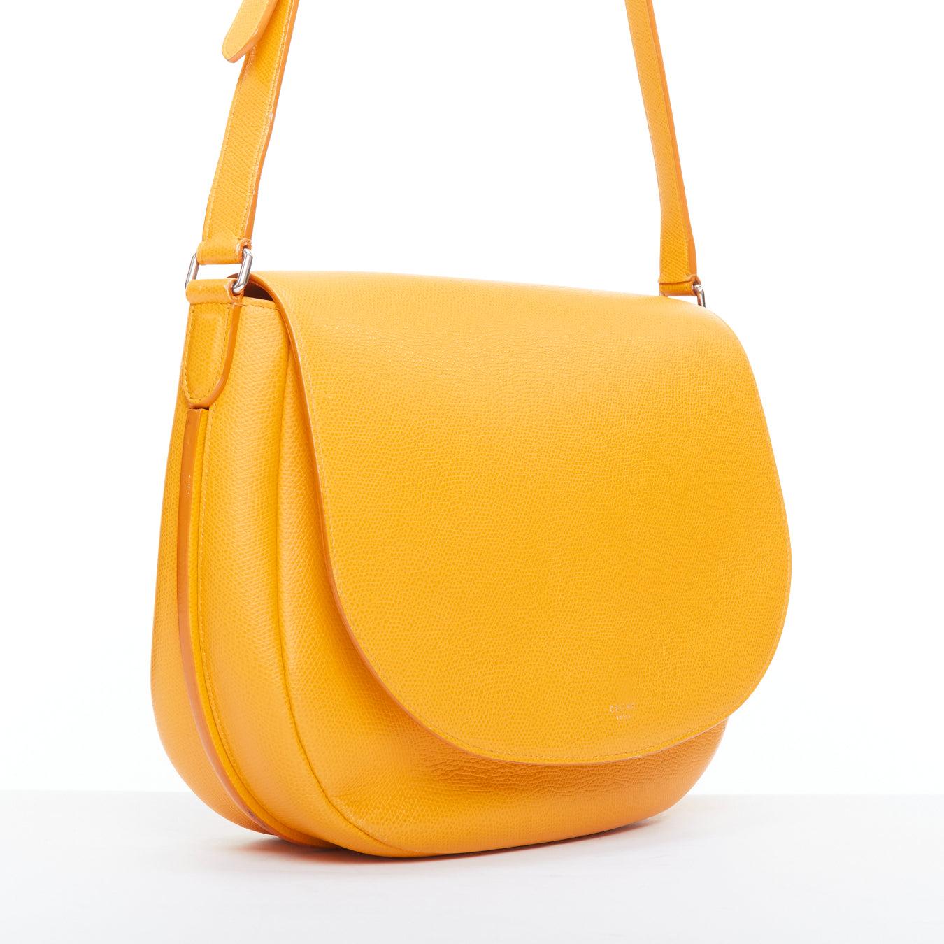 Yellow CELINE Trotteur Messenger yellow marigold half moon crossbody bag For Sale