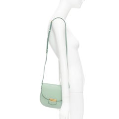 CELINE Trotteur mintgrün gemaserte Ledertasche mit goldenen Beschlägen aus Leder