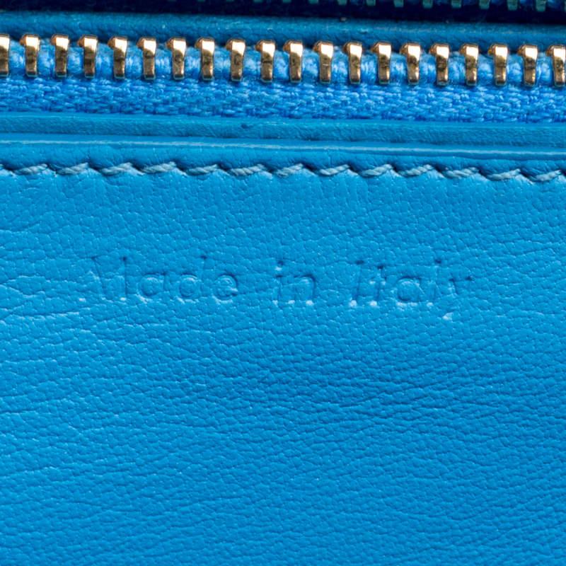 Celine Turquoise Leather Medium Classic Box Shoulder Bag For Sale 3