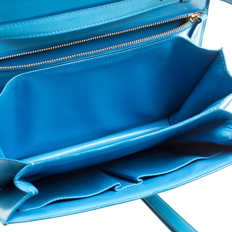 Women's Celine Turquoise Leather Medium Classic Box Shoulder Bag