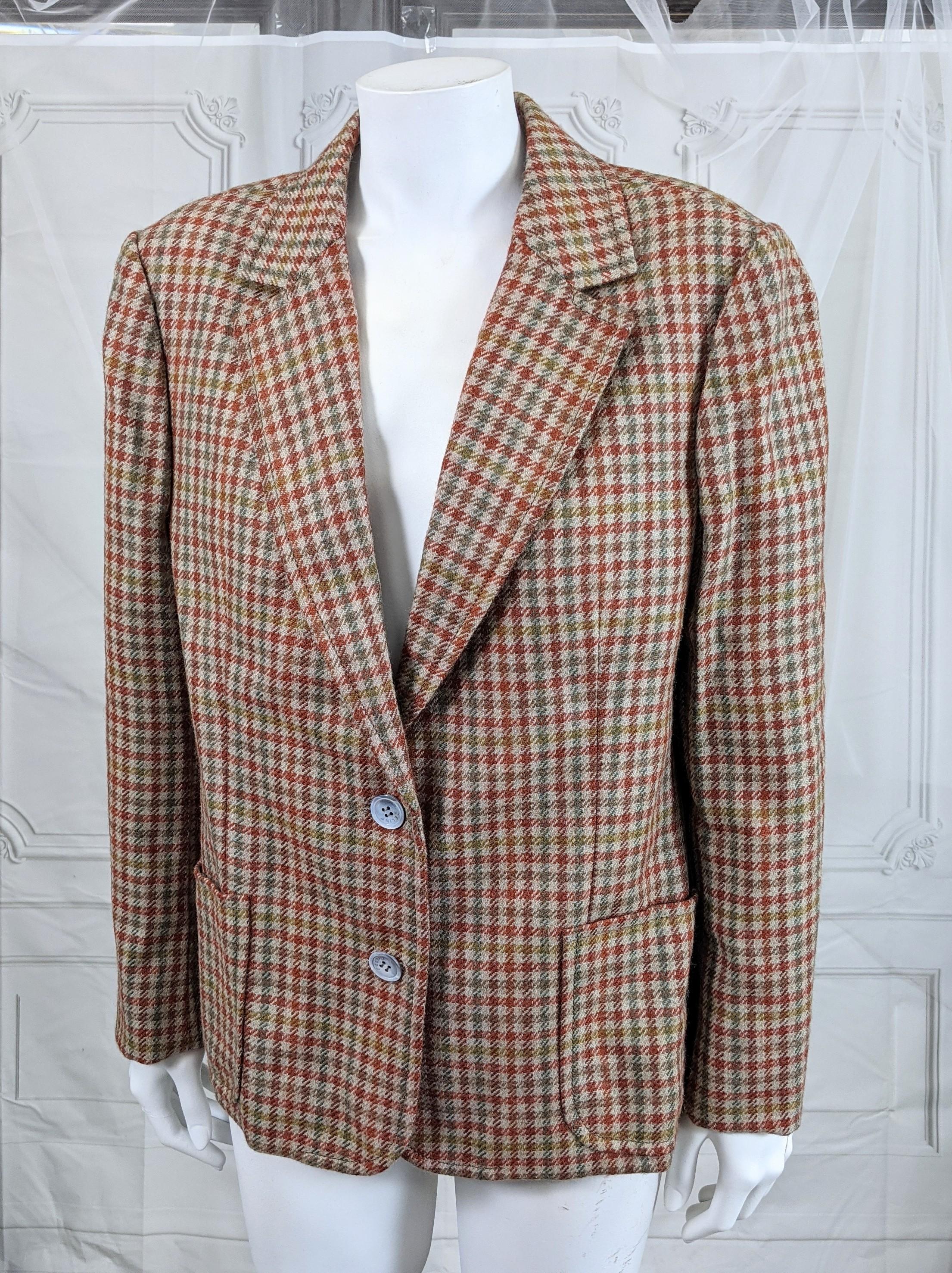 Celine Tweed Houndstooth Blazer For Sale at 1stDibs