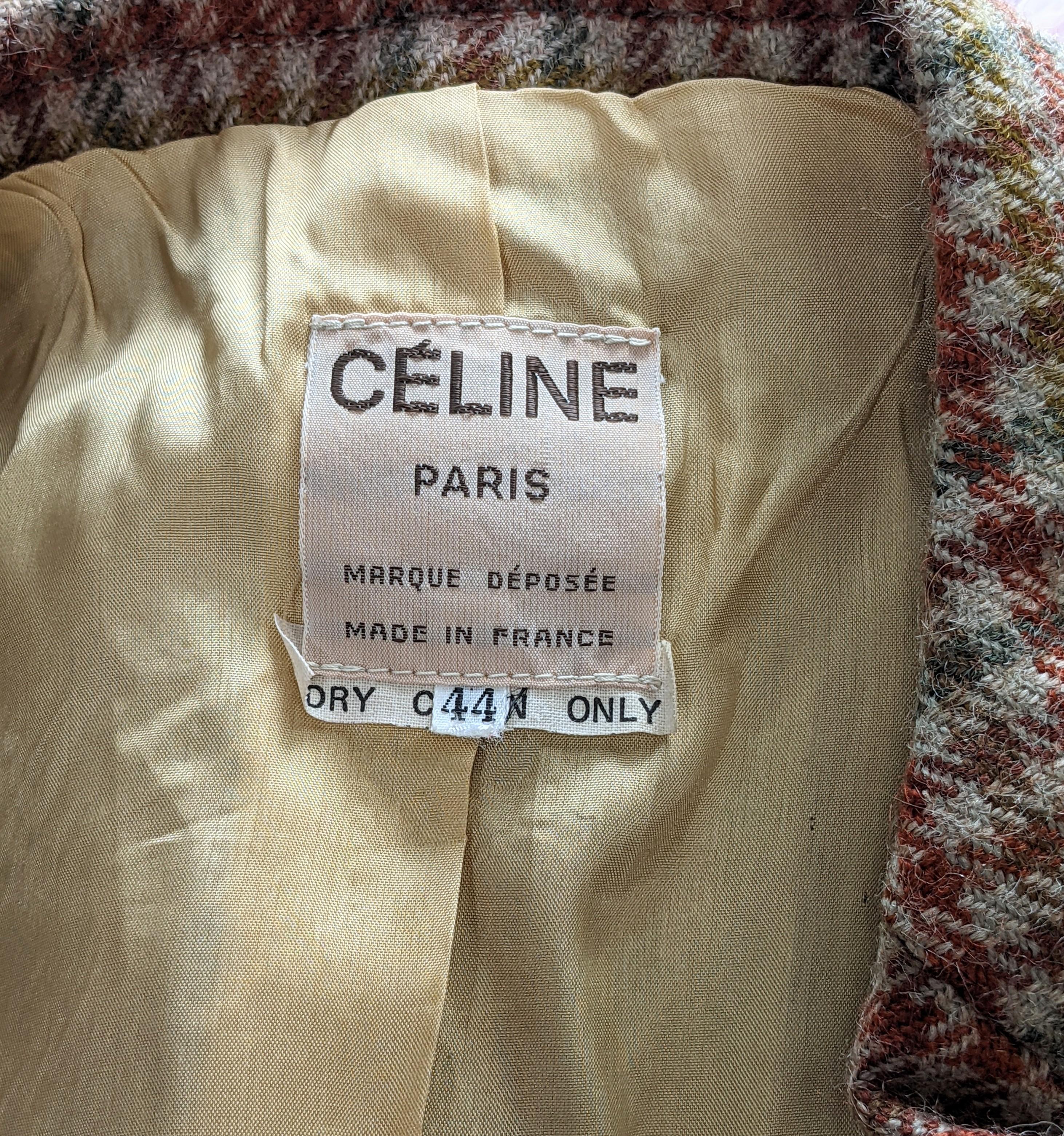 Celine Tweed Houndstooth Blazer For Sale 1