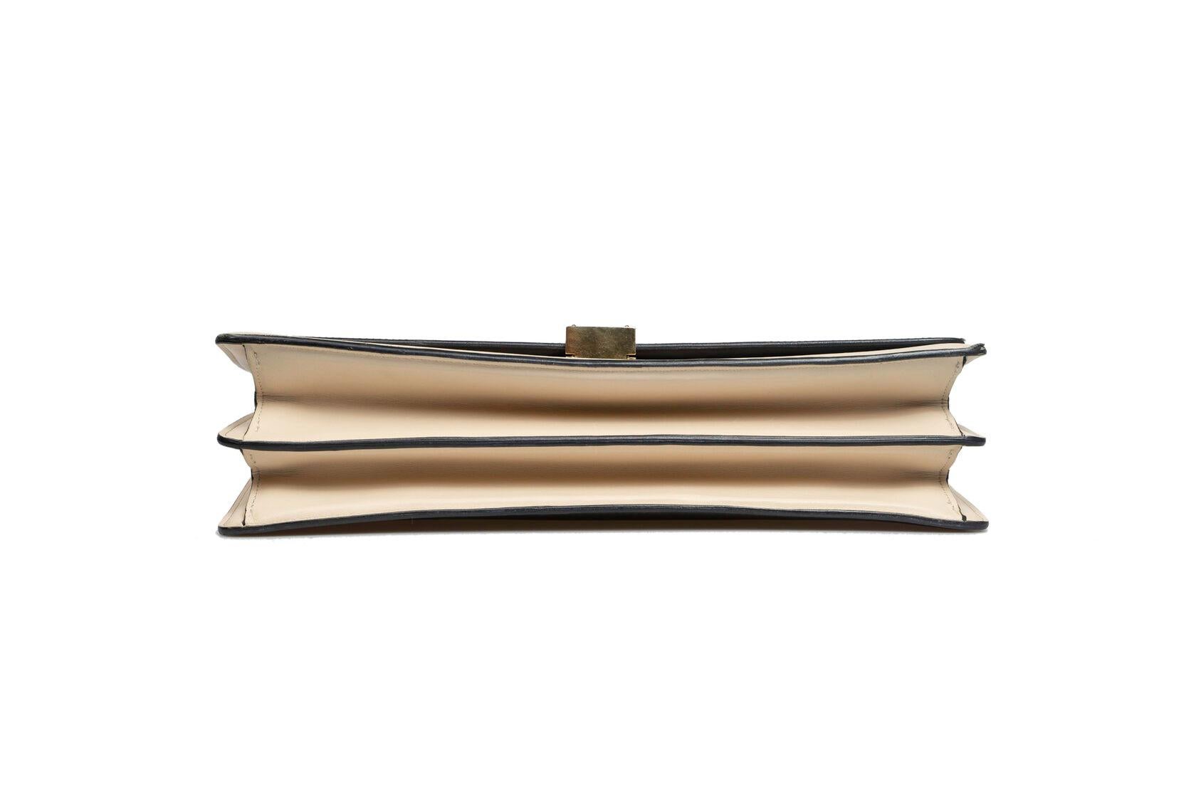 Celine Two Tone Calfskin Medium Case Flap Bag For Sale 8