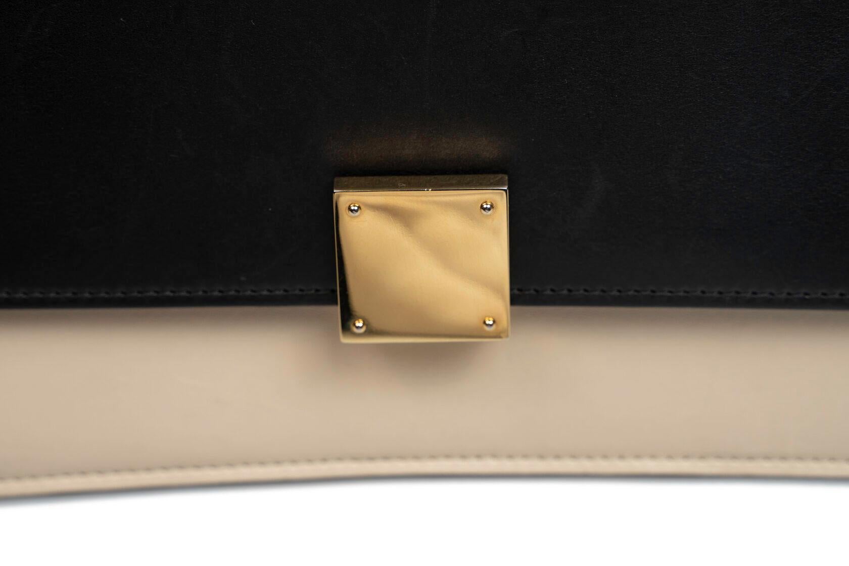 Celine Two Tone Calfskin Medium Case Flap Bag For Sale 9
