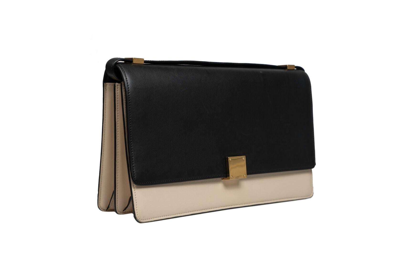Celine Two Tone Calfskin Medium Case Flap Bag For Sale 10