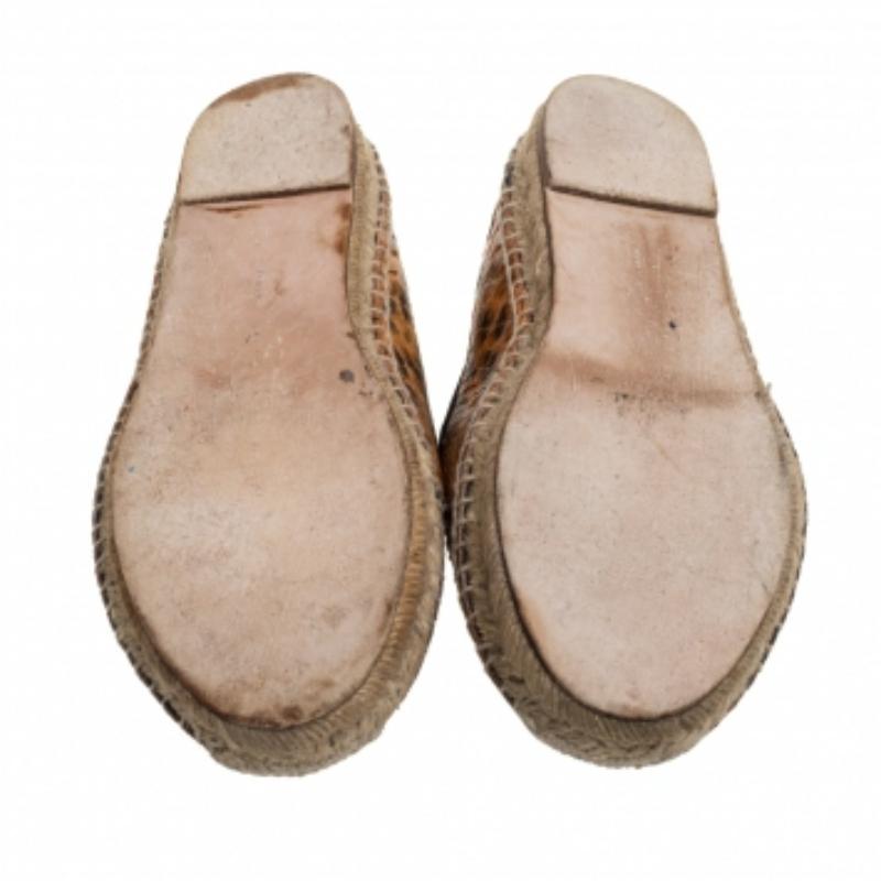 Celine Two Tone Python Leather Flat Espadrilles Size 37 For Sale 1