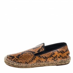 Celine Two Tone Python Leather Flat Espadrilles Size 37