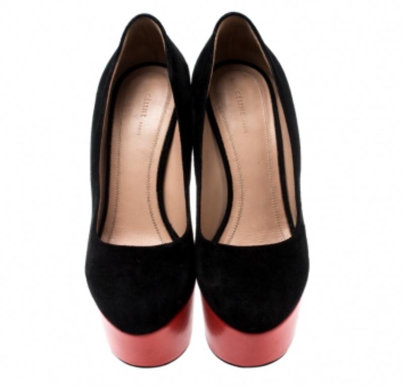 Celine zwei Ton Wildleder Plateau Pumps Größe 36 im Zustand „Gut“ im Angebot in Dubai, Al Qouz 2