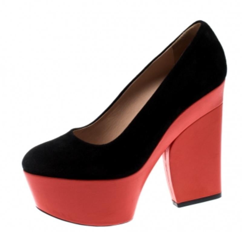 Celine zwei Ton Wildleder Plateau Pumps Größe 36 im Angebot 1